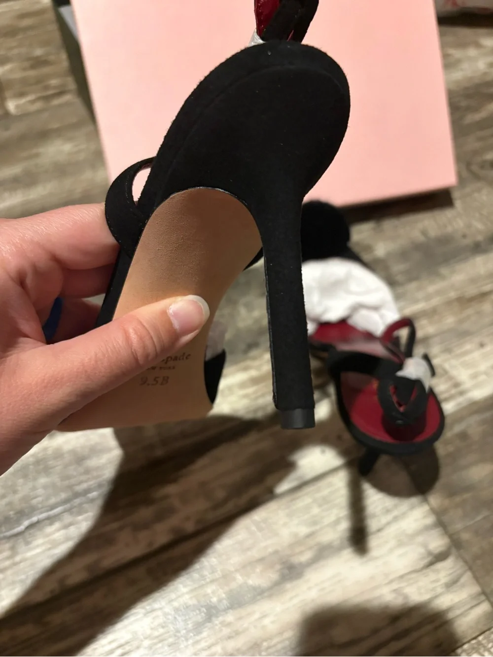 Kate Spade New York Amour Pom Pumps Black Suede